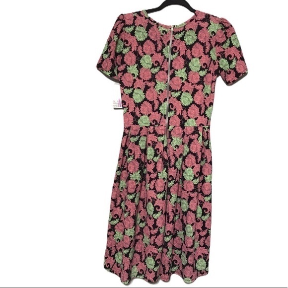Amelia Dress Floral Green and Pink New D118 - Picture 4 of 5